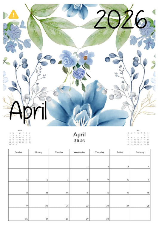 A3 Wiro Wall Calendar 2026