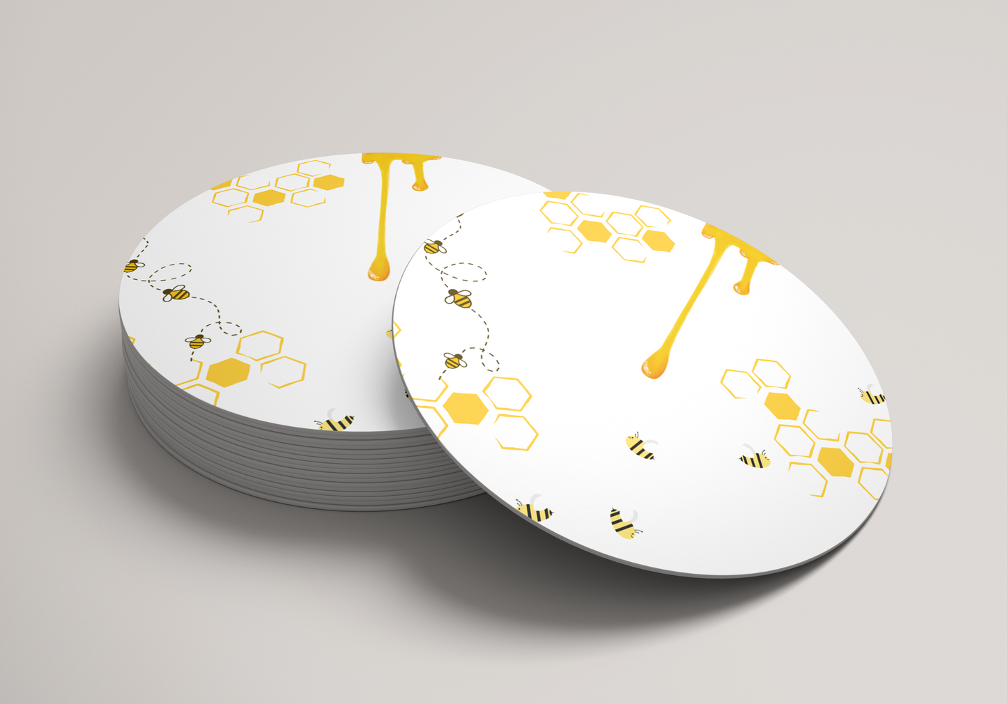 6x 90mm Bee Coffee Coasters