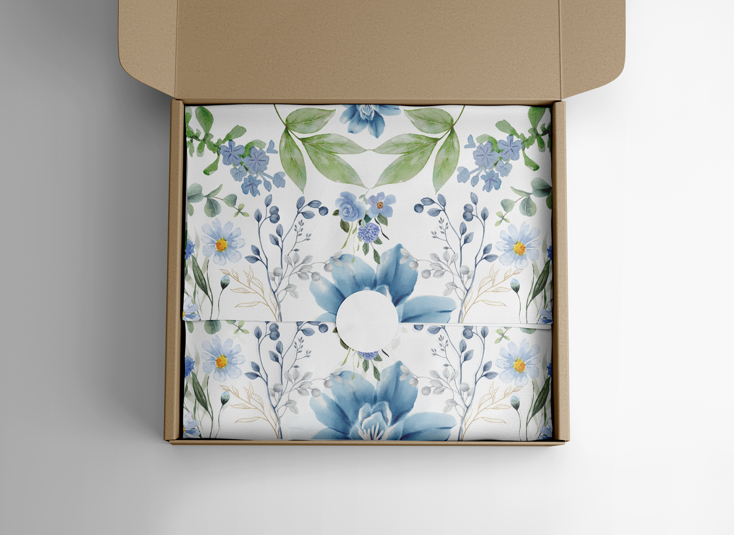Blue Floral Tissue Paper