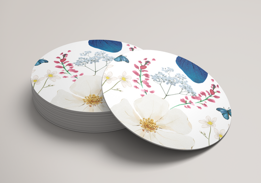 6x Butterfly Coffee Coasters