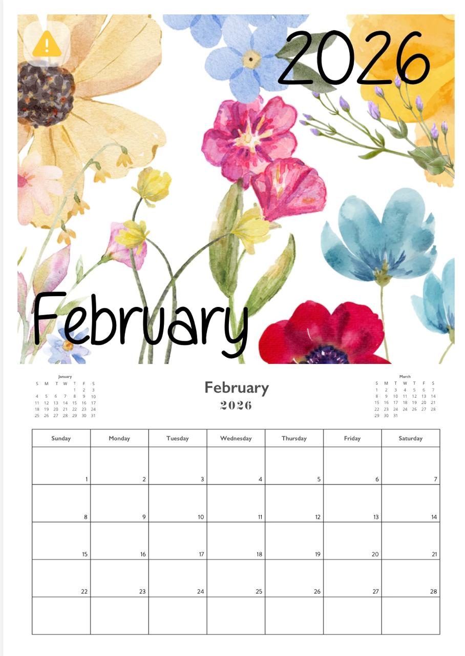 A3 Wiro Wall Calendar 2026