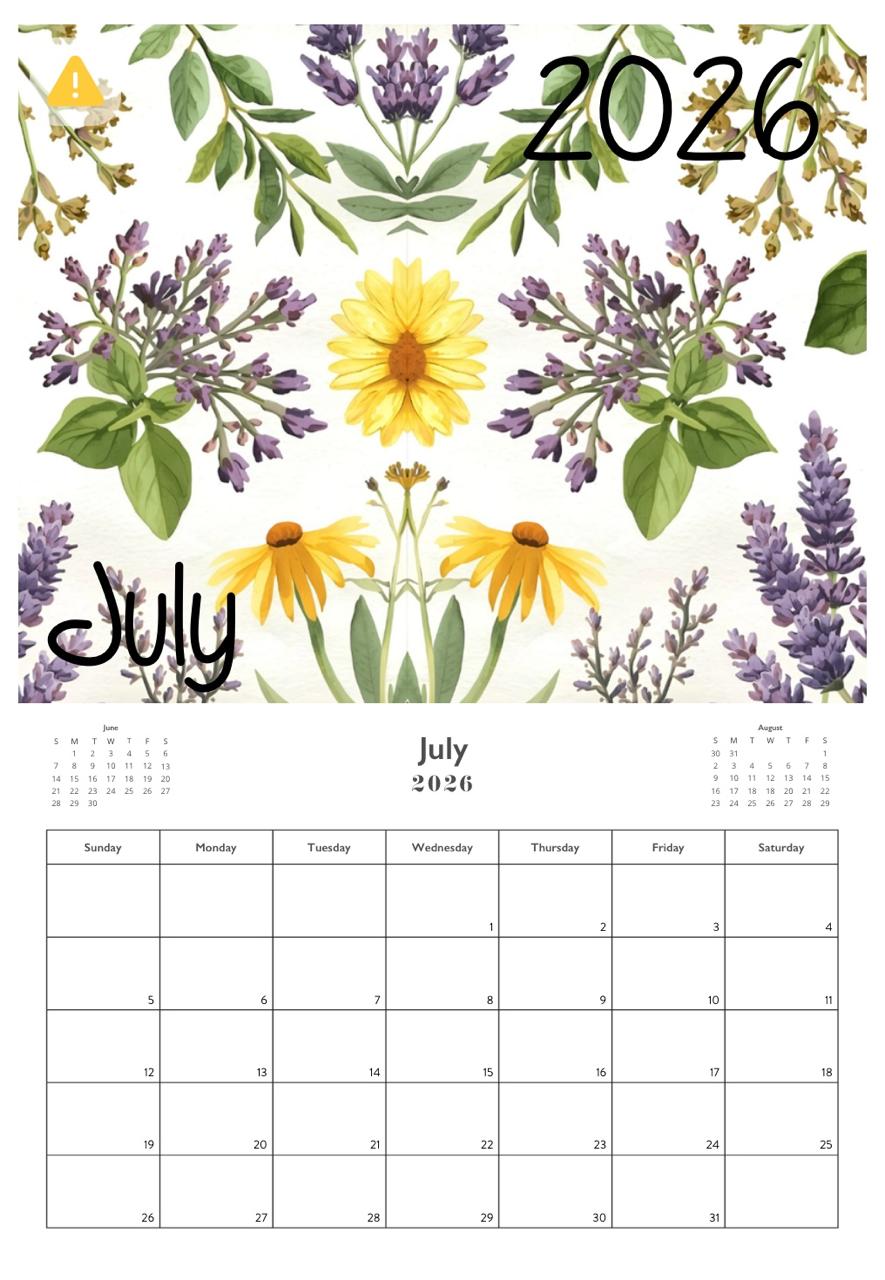 A3 Wiro Wall Calendar 2026