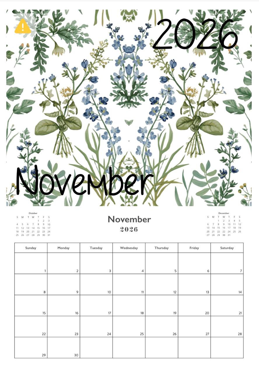 A3 Wiro Wall Calendar 2026