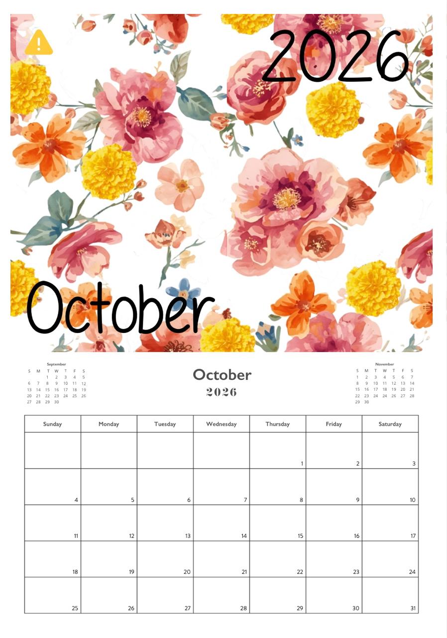 A3 Wiro Wall Calendar 2026