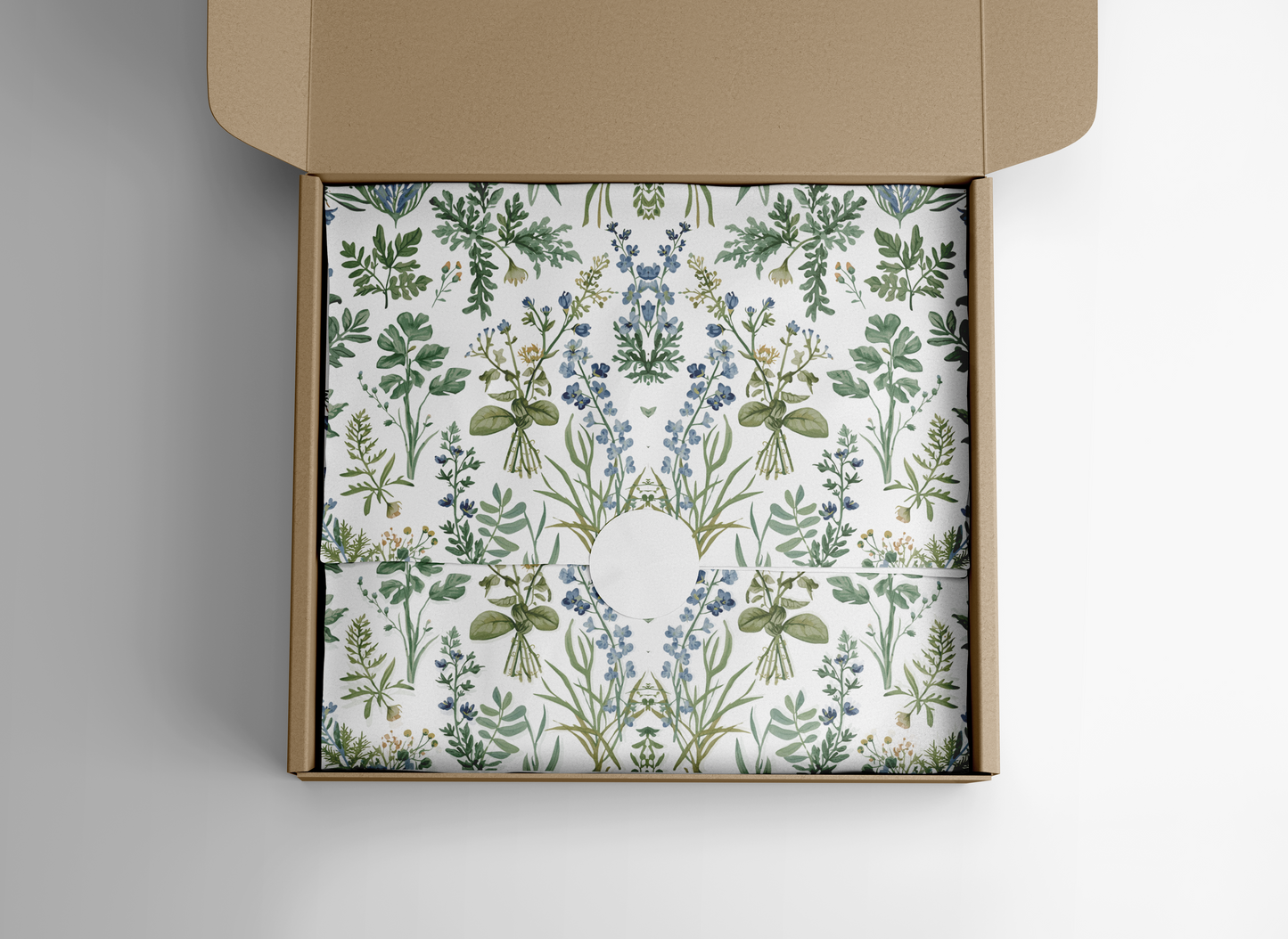 Green Floral Tissue Paper