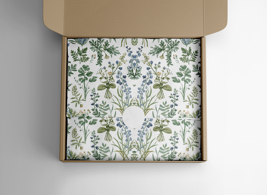 Green Floral Tissue Paper